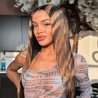 Leopard Print Wig 5x5 HD Lace Wig Straight Hair 30inch 180% Density