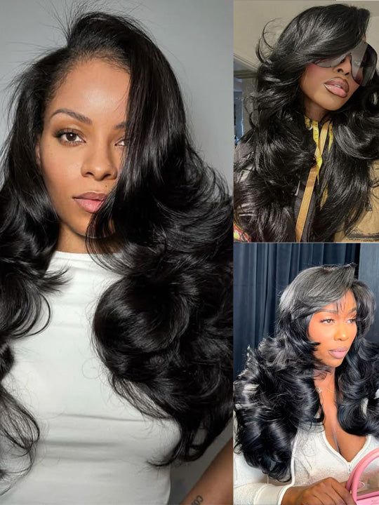 Pre Styled Efortless Chic Layer 13x6 Full Lace Frontal Wig High Density Peacock Curls Glueless Ready to Wear Wig