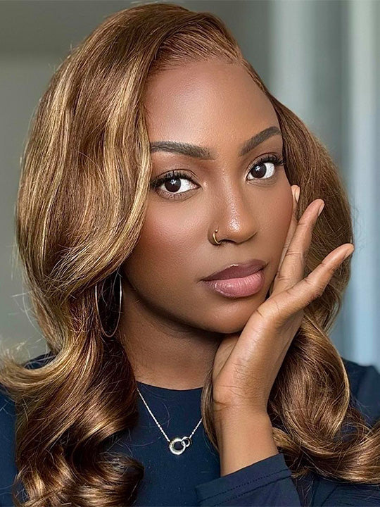 Pre Styled Side Part Colored Body Wave Bob Wig Glueless Drawstring Ready to Go Wigs