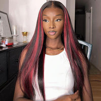 Red Highlight Wig 3D Body Wave 5x5 13x4 13x6 Lace Frontal Human Hair Wigs 180% Density