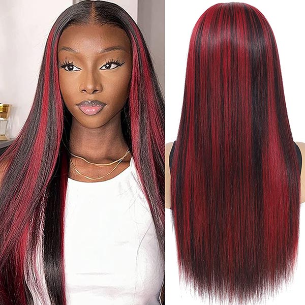 Red Highlight Wig 3D Body Wave 5x5 13x4 13x6 Lace Frontal Human Hair Wigs 180% Density