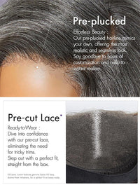 Glueless Salt and Pepper 3D Body Wave 13x4 Lace Front Lace Wigs For Women