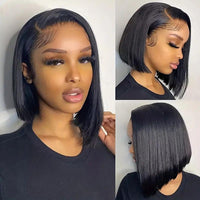 Kisslove Hair Straight Hair Short Bob Wig Brazilian 13x4 13x6 Lace Frontal Human Hair Wigs