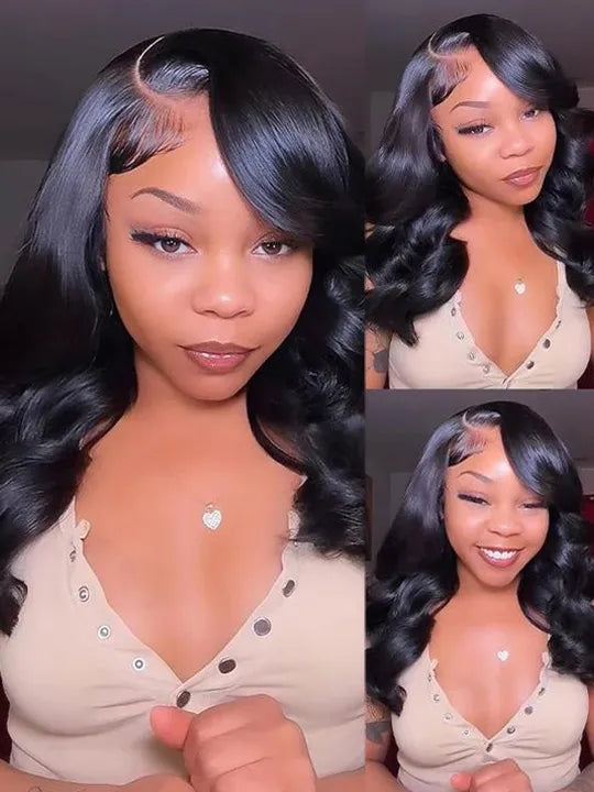 Kisslove Hair Pre Styled Side Part Body Wave Bob Wig Glueless Invisi Drawstring 360 Lace Frontal Wig