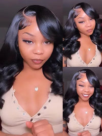 Kisslove Hair Pre Styled Side Part Body Wave Bob Wig Glueless Invisi Drawstring 360 Lace Frontal Wig