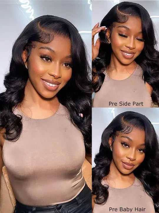 Kisslove Hair Pre Styled Side Part Body Wave Bob Wig Glueless Invisi Drawstring 360 Lace Frontal Wig