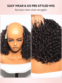 Knotless Boho Braided Water Wave Wig Glueless Pre-Cut Lace Human Hair Braided Wigs For Women