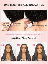 Knotless Boho Braided Water Wave Wig Glueless Pre-Cut Lace Human Hair Braided Wigs For Women
