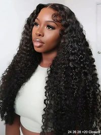 Water Wave 3 Bundles With 4*4 Lace Closure 10A Brazilian Human Hair Weave