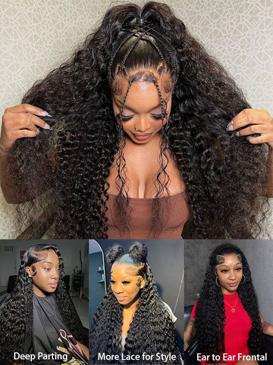 Bye Bye Knots 13x6 Lace Frontal Wig Water Wave Pull & Go Drawstring Glueless Wigs