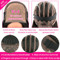 [Wear & Go] Air Cap Wig Highlight Hair Glueless 5x5 Lace Wig 14A Virgin Human Hair