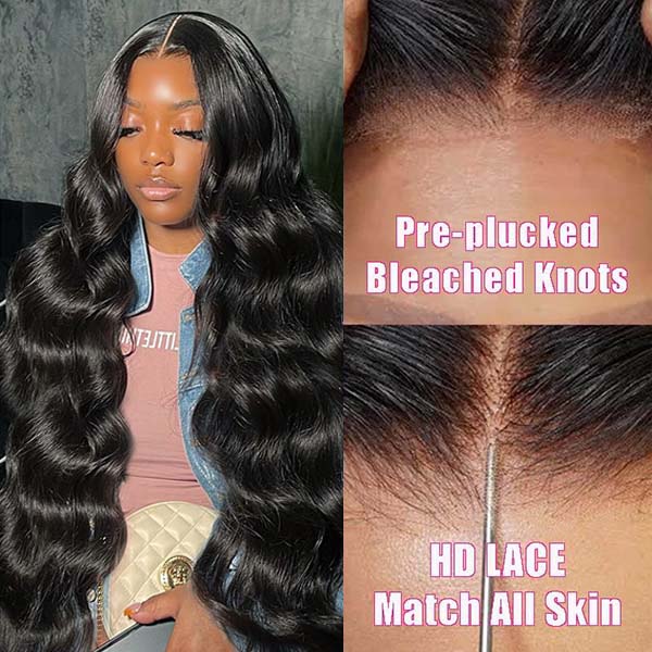 [Wear & Go] Breathable Air Wig 3D Body Wave 13x4 Lace Front Human Hair Wigs