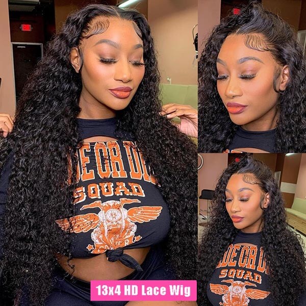 [Wear & Go] Air Wig Deep Curly 13x4 Lace Wigs 14A Virgin Hair