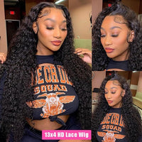 [Wear & Go] Air Wig Deep Curly 13x4 Lace Wigs 14A Virgin Hair