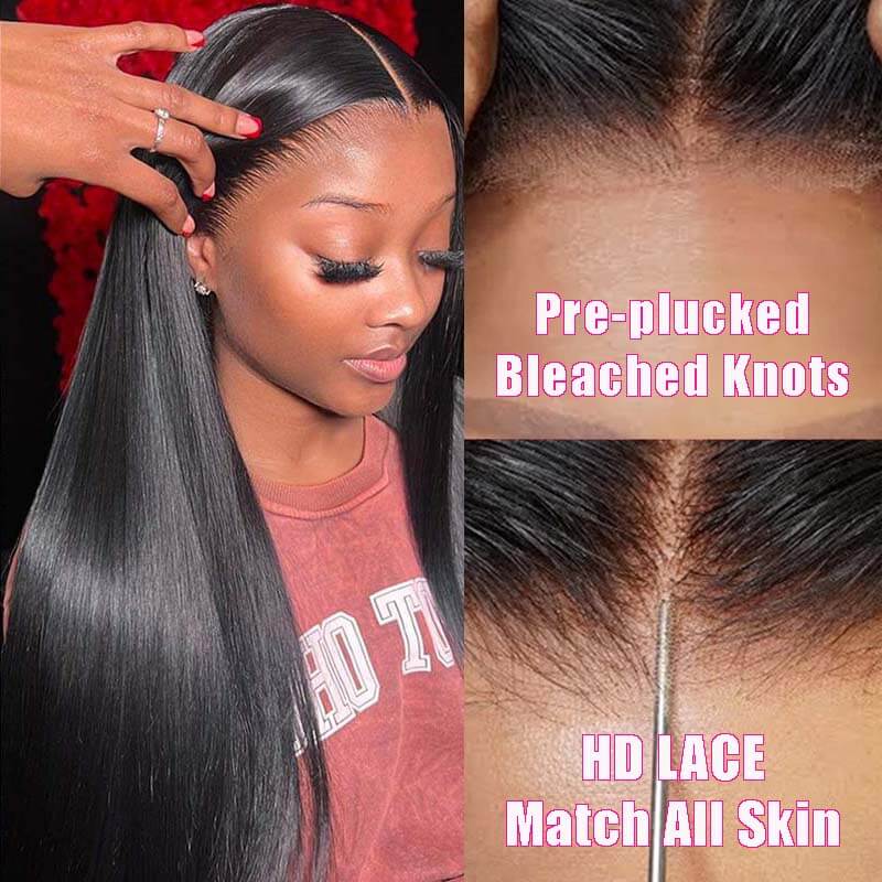 [Wear & Go] Air Wig Silky Straight 13x4 HD Lace Wigs 14A Virgin Hair