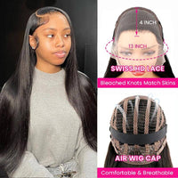 [Wear & Go] Air Wig Silky Straight 13x4 HD Lace Wigs 14A Virgin Hair