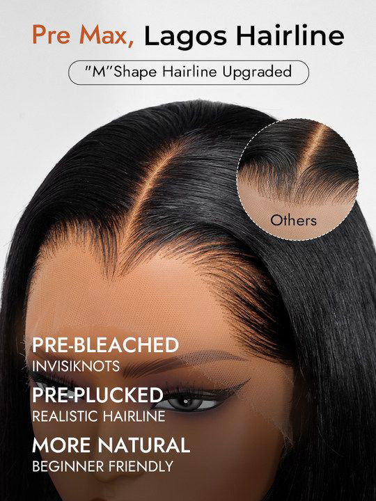 300% Density 360 Lace Frontal Ponytail Wig Widows Peak Hairline Yaki Straight Glueless Lace Wig Kisslove Hair