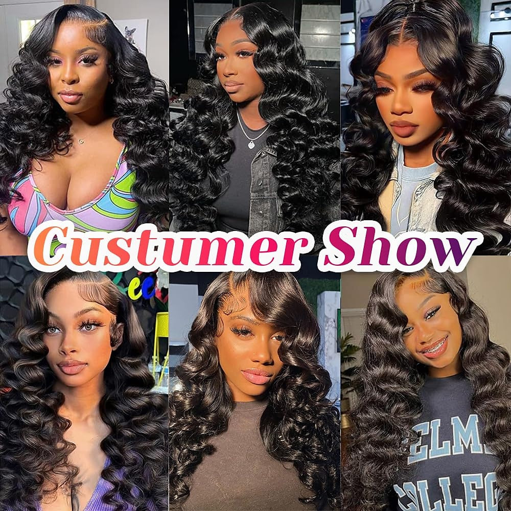 Loose Wave 3 Bundles With 13x4 HD Lace Frontal Closure 10A Brazilian Human Hair