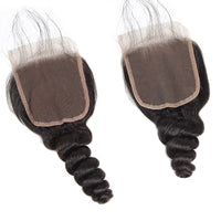 Loose Wave 3 Bundles With 4*4 Lace Closure 10A Brazilian Human Hair Weaves