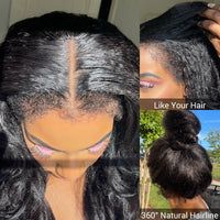 Glueless Newborn Hairline Invisi Strap 360 Skin Lace Frontal Kinky Straight Wig Pre-Everything Natural Look Human Hair Wig