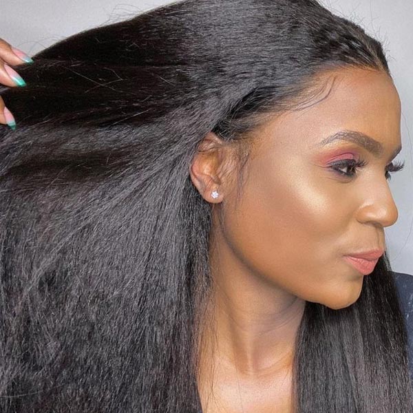 Brazilian Transparent Full Lace Kinky Straight Virgin Human Hair Wigs
