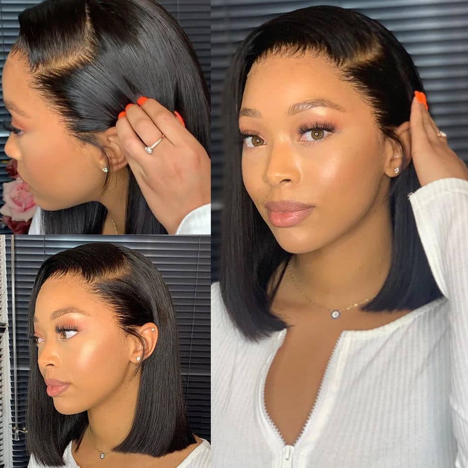 Kisslove Hair Straight Hair Short Bob Wig Brazilian 13x4 13x6 Lace Frontal Human Hair Wigs