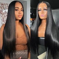 Bleached Knots 5*5 HD Lace Wig Bone Straight Hair 14A Brazilian Virgin Human Hair Wigs