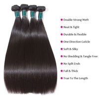 Bone Straight Human Hair 3 Bundles With 13x4 HD Lace Frontal 12A Virgin Hair Weaves