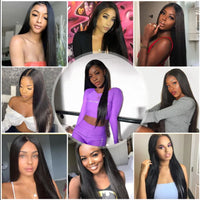 4*4 Transparent Lace Closure Wig Glueless Brazilian Straight Virgin Human Hair Wigs