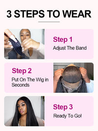[Wear & Go] Pre-Everything Glueless 6x4.5/10x6 Lace Wig Bone Straight Human Hair Wigs