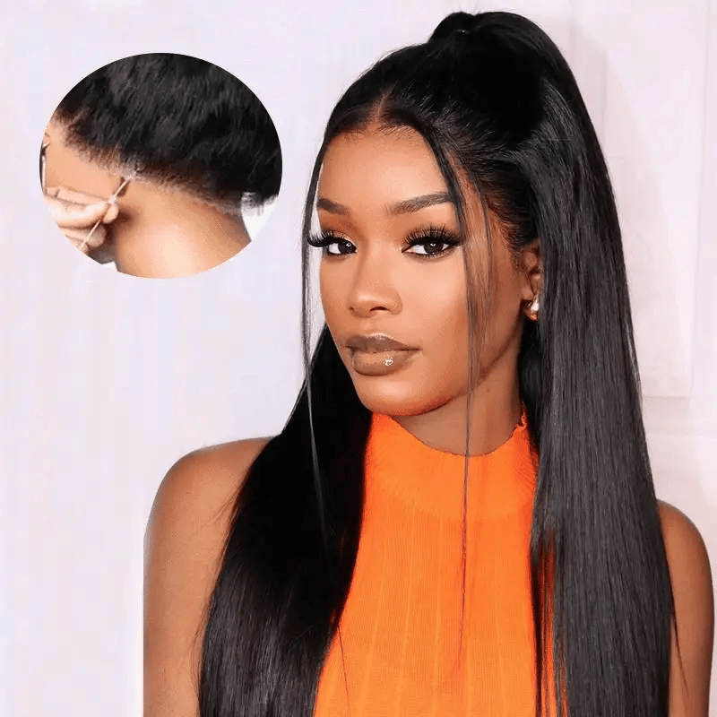 Silky Straight Invisi Strap Snug Fit 360 Transparent Lace Frontal Bleached Knots Pre Cut Lace Optional Wig
