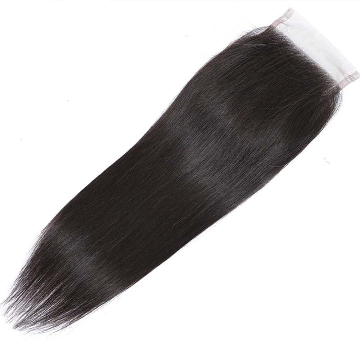 4*4 Lace Closure With Bundles Silky Straight 10A Virgin Human Hair Weave