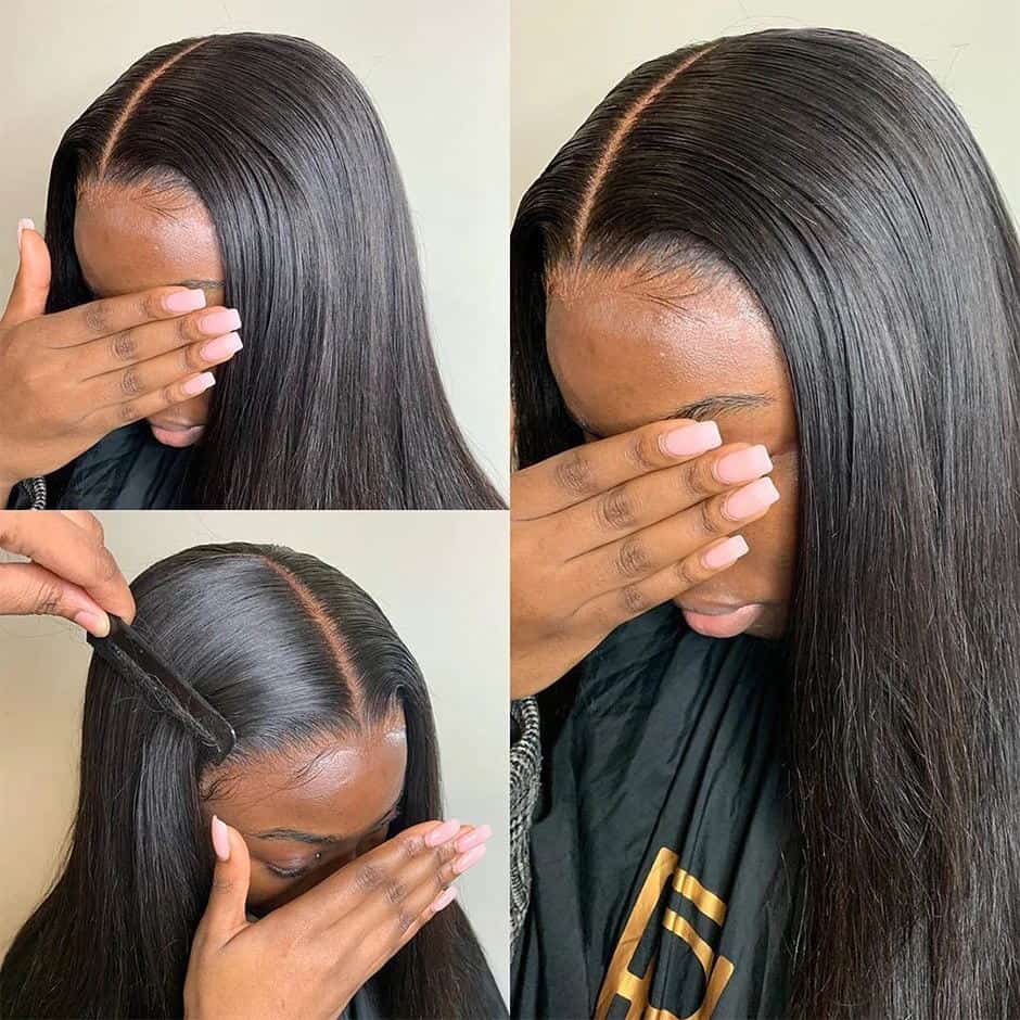Double Drawn 6*6 Lace Closure Wig 14A Brazilian Straight Hair Lace Wigs For Women