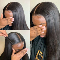 Double Drawn 6*6 Lace Closure Wig 14A Brazilian Straight Hair Lace Wigs For Women