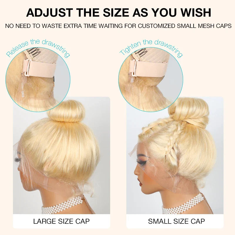 Ashimary Upgrade 360 Skin Lace Frontal with Invisi Strap Blonde 613 Layer Cut Body Wave Glueless Wig No Gel Needed Breathable Human Hair wig