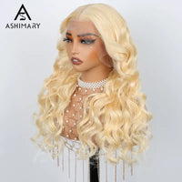 Ashimary Upgrade 360 Skin Lace Frontal with Invisi Strap Blonde 613 Layer Cut Body Wave Glueless Wig No Gel Needed Breathable Human Hair wig