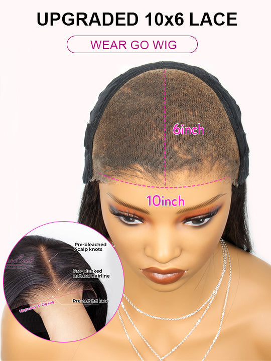 [Wear & Go] Pre-Everything Glueless 6x4.5/10x6 Lace Wig Bone Straight Human Hair Wigs