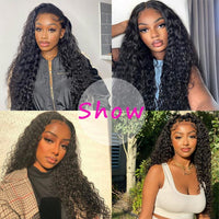 Full Lace Frontal Wigs 250% Density Water Wave Virgin Human Hair For Women