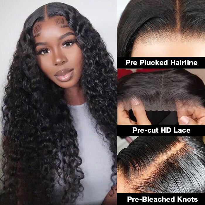 [Wear & Go] Air Wig Deep Wave 4x4/5x5/6x4.5 Lace Closure Wig 14A Virgin Hair