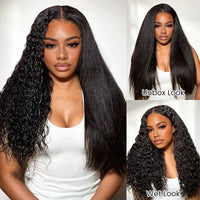 Wet and Wavy 2-in-1 Straight to Water Wave Invisi Strap Snug Fit 360 Transparent Lace Frontal Bleached Knots Pre Cut Lace Wig