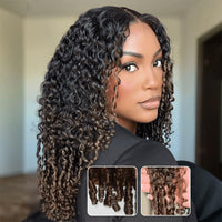 Burmese Curly Chestnut Brown Ombre Invisi Strap Snug Fit 360 Transparent Lace Frontal Bleached Knots Pre Cut Lace Wig Glueless Top Human Hair Wig